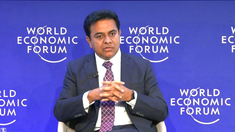Minister KTR at a panel discussion at WEF in Davos on ‘AI on the Street: Managing Trust in the Public Square’