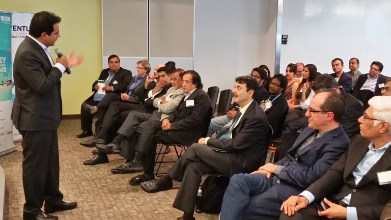 IT Minister KT Rama Rao interacting with Mr John Chambers, CEO and Chairman, Cisco Systems.
