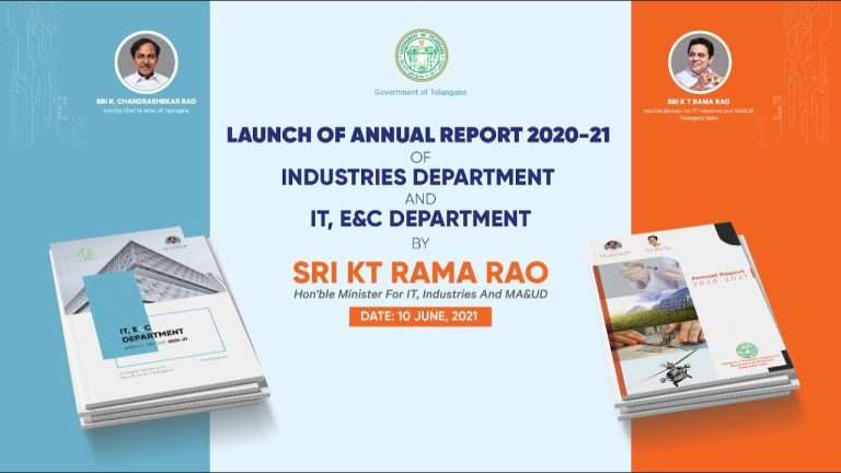 Launch of Annual Report 2020-21 of Industries Dept and IT