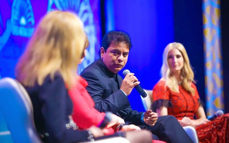 Cherie Blaire, Foundation for Women, Telangana IT Minister KT Rama Rao, Advisor to the US President Ivanka Trump, Chanda Kochhar, CEO, ICICI Bank were in the plenary discussion.6