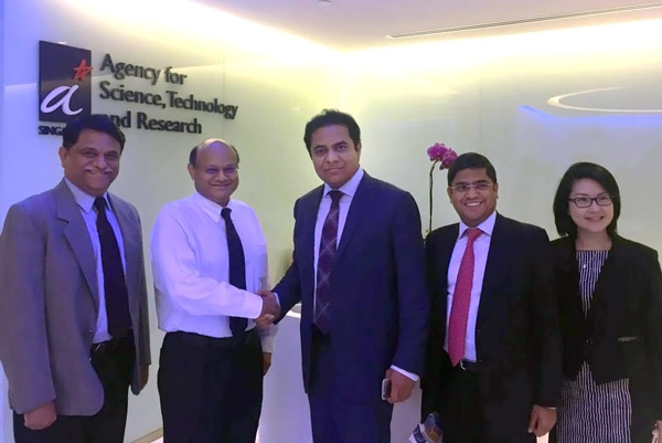 Minister KT Rama Rao meets A*STAR and Surbana Jurong leadership in Singapore