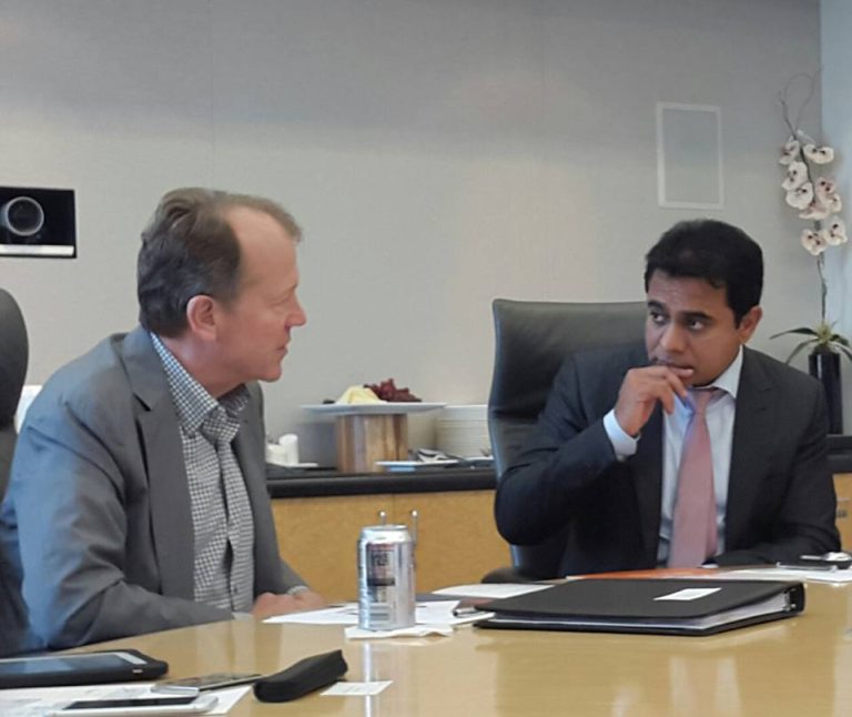 IT Minister KT Rama Rao interacting with Mr John Chambers, CEO and Chairman, Cisco Systems.