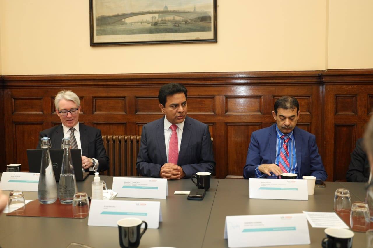 IT & Industries Minister KTR chaired a round table session organized by UK India Business Council in London