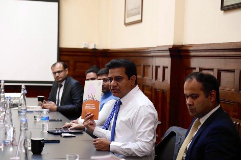 Telangana Delegation led by Minister KTR held a meeting with a delegation from West Midlands India Partnership in London