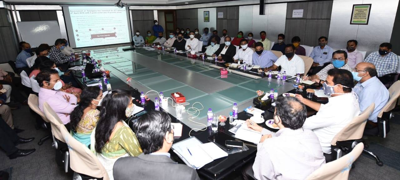 Minister KTR held a review meeting with IT Department officials