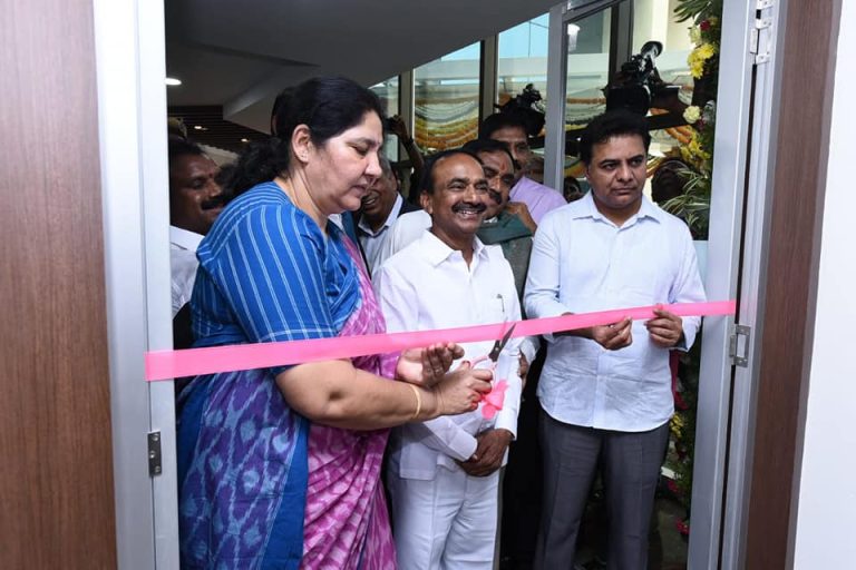 Minister Sri KTR inaugurated the Cyient Development Centre in Warangal on 07.01.2020. Ministers Sri Eatala Rajender, Sri Errabelli Dayakar Rao, Smt Satyavathi Rathod, and Cyient Founder Sri BVR Mohan Reddy were present.