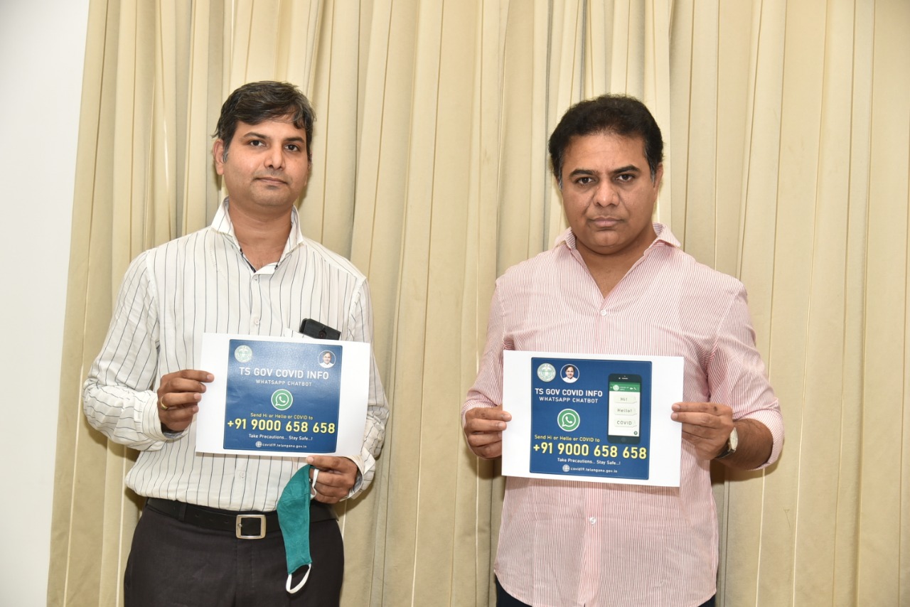 Minister Ktr Launched Covid19 Whatsapp Chatbot 06 04 2020