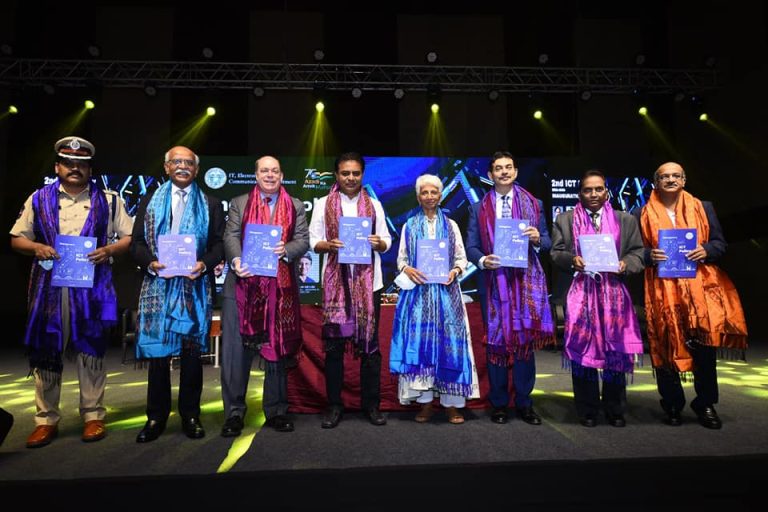 IT Minister Sri KTR inaugurated the 2nd ICT Policy 2021-26 in the presence of NASSCOM Chairperson Rekha M Menon, Principal Secretary Jayesh Ranjan, U.S. Consulate General Hyderabad Joel Reifman & HoDs of ITE&C Dept in Hyd.