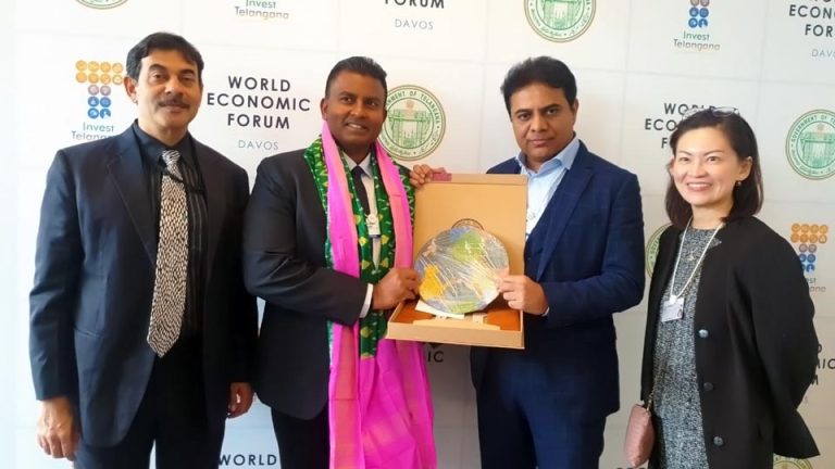 Alphabet Inc. and Google CEO Sundar Pichai and Minister KTR met at a business gathering in Davos.