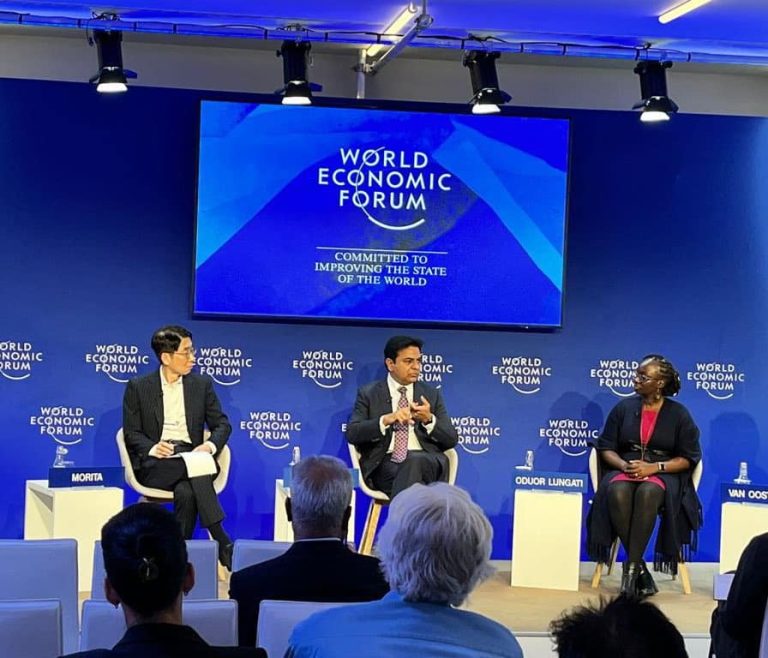 Minister KTR shared his thoughts on ‘AI on the Street: Managing Trust in the Public Square’ at a panel discussion at World Economic Forum in Davos.