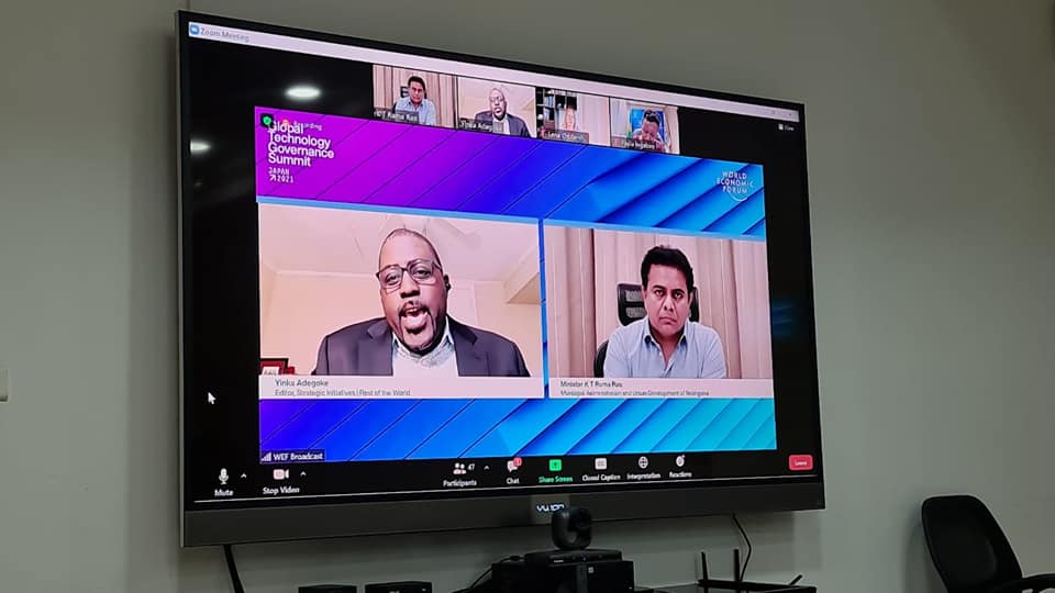 Minister Sri KTR virtually participated in the Global Technology Government Summit