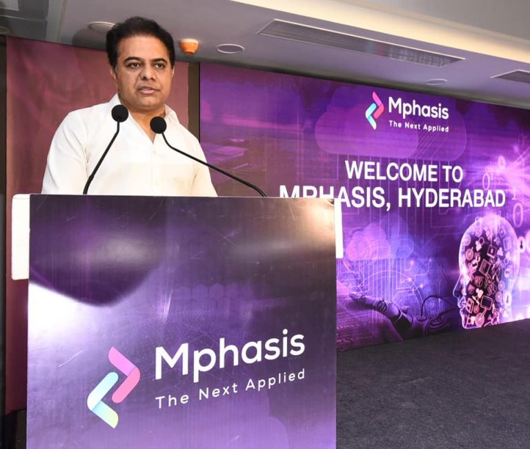 Minister Sri KT Rama Rao inaugurated Mphasis center along with CEO Nitin Rakesh in Hyderabad.
