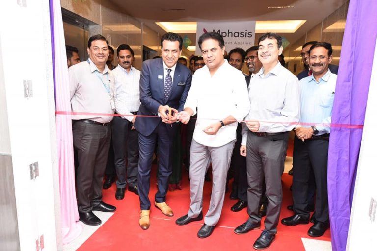 Minister Sri KT Rama Rao inaugurated Mphasis center along with CEO Nitin Rakesh in Hyderabad.