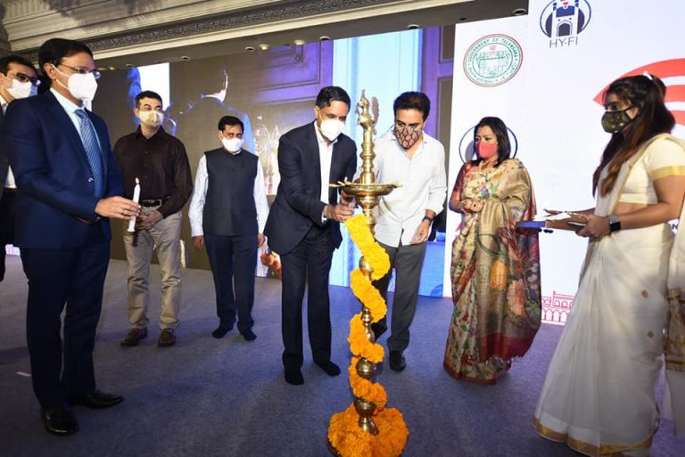 Minister KTR participated in the commemoration of 3000+ public Wi-Fi hotspots in Hyderabad.