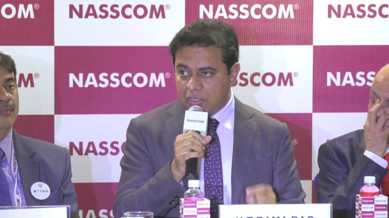 Minister KT Rama Rao attends MoU signing ceremony with NASSCOM