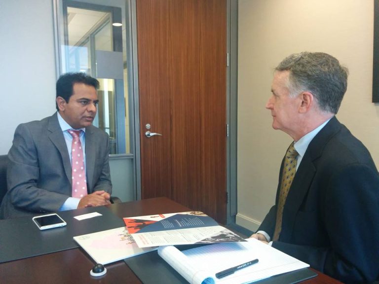 IT Minister KTR meeting Mr Frank Wisner, Former US Ambassador to India, International Affairs Advisor at New York.