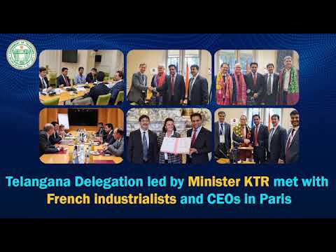Telangana Delegation led by Minister KTR met with French industrialists and CEOs in Paris