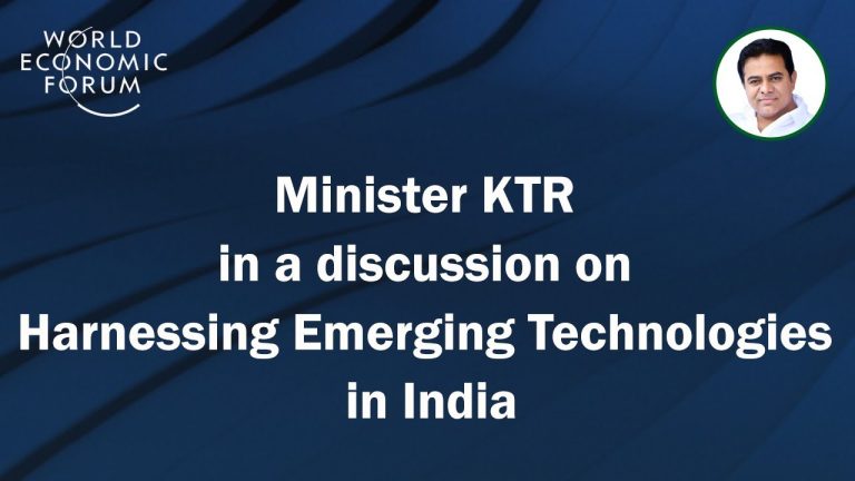 Minister KTR in a discussion on 'Harnessing Emerging Technologies in India' at World Economic Forum
