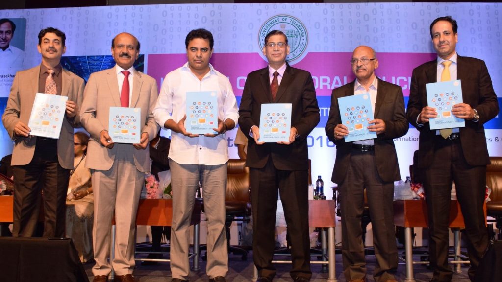 Minister KTR at the launch of the Open Data Policy 2016