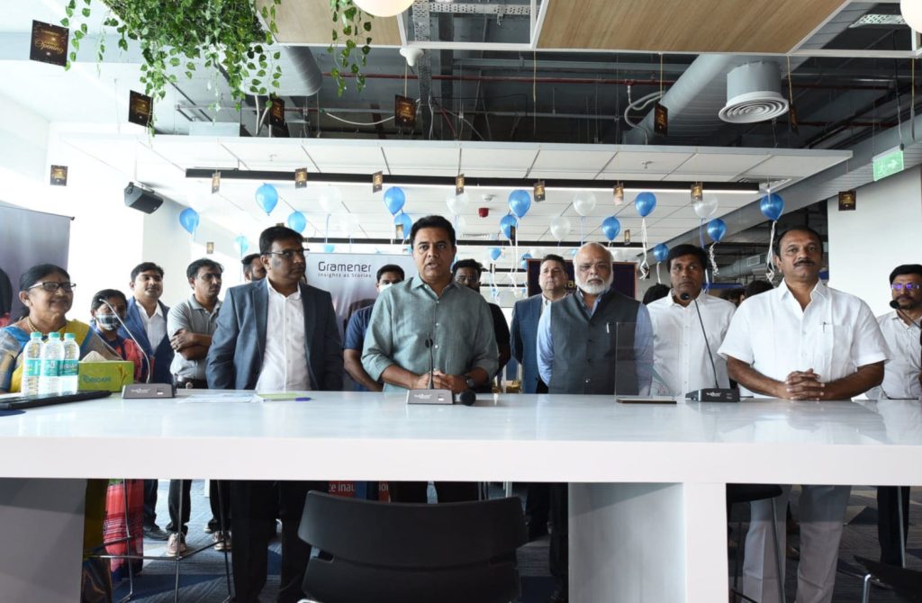 Minister KTR at the inauguration of Gramener's development and research office in Hyderabad